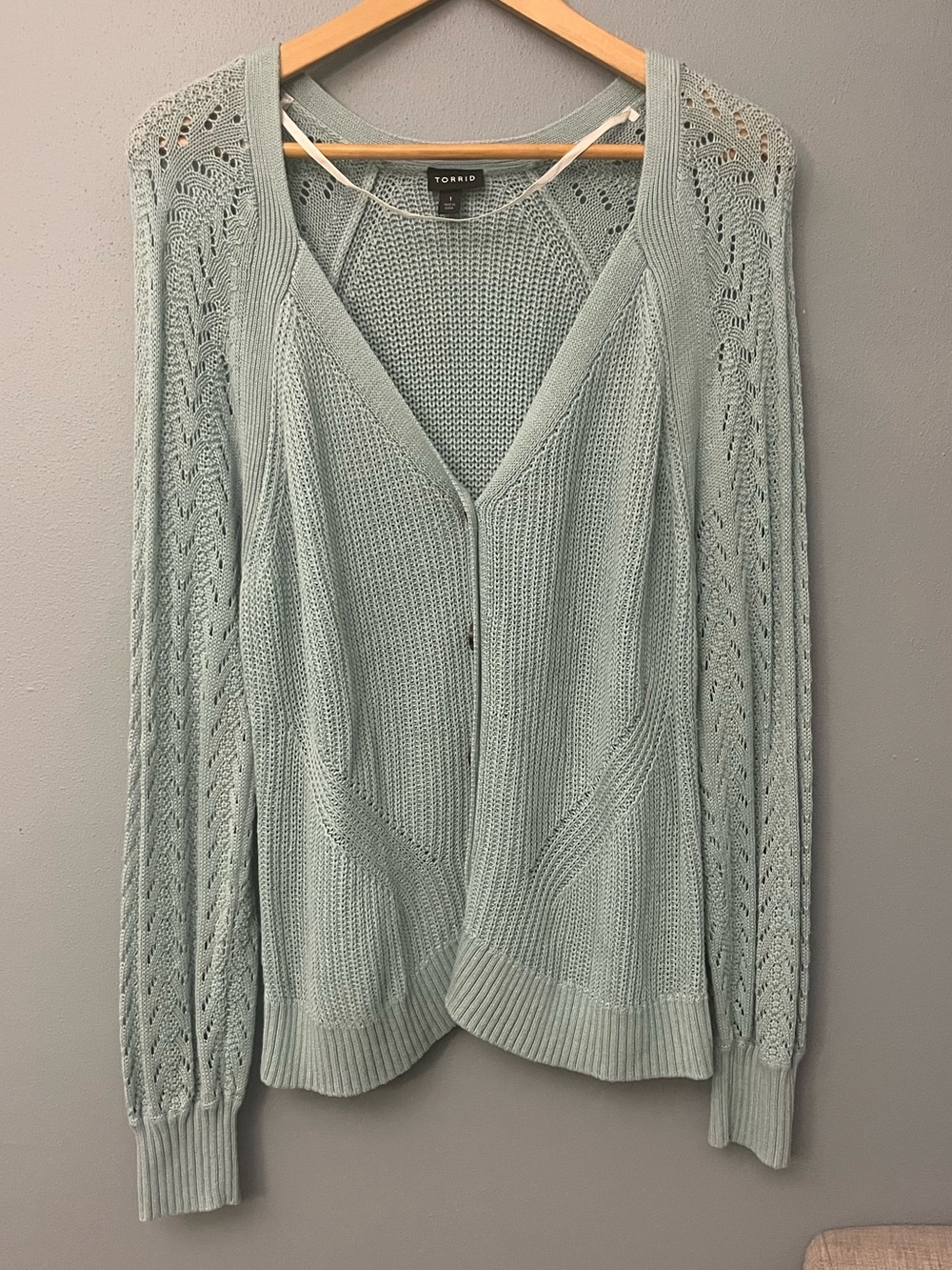 Torrid V-Neck Open Knit Cardigan